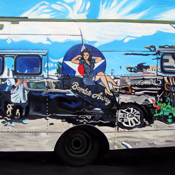 Homemade Trailer and Bomb Riding Pin Up