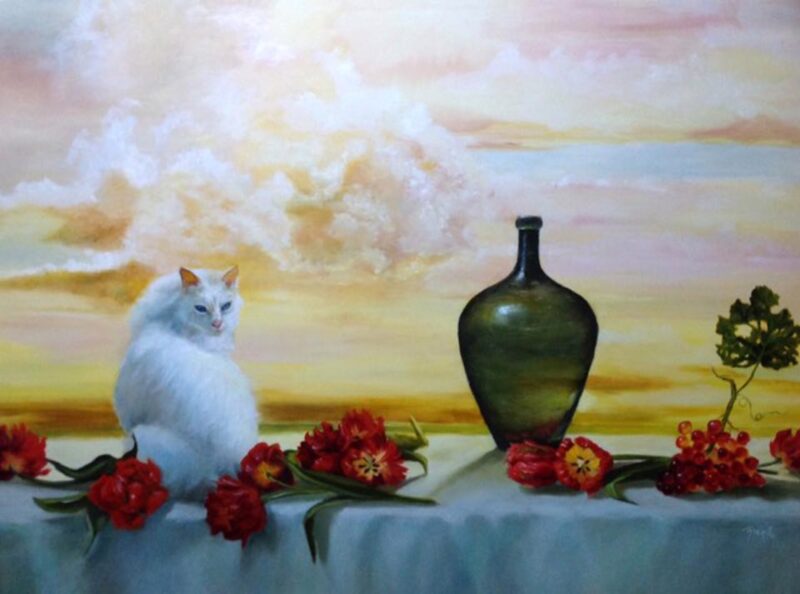 Cat with Butterflies